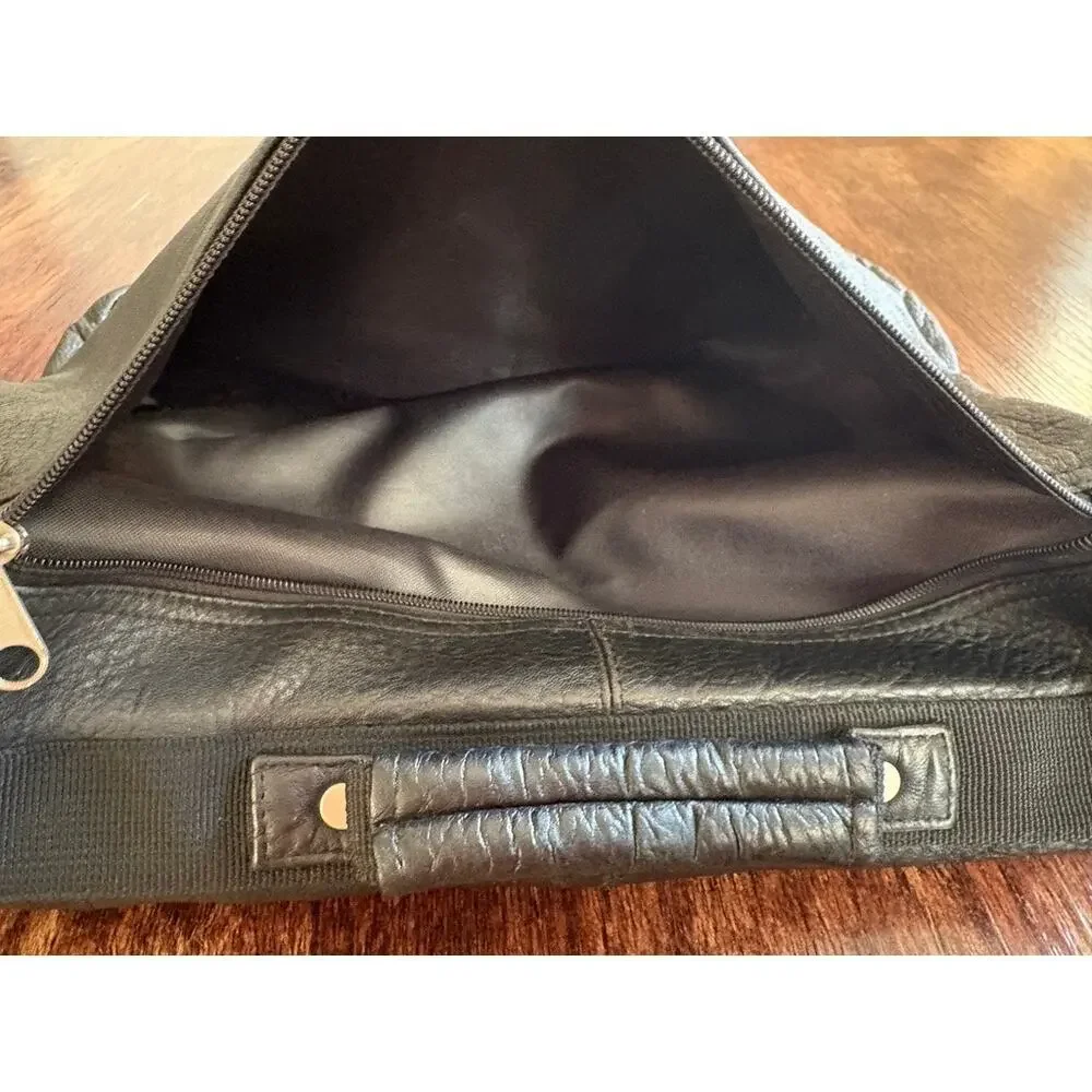 Wilsons Leather Black Messenger Bag Laptop Briefcase Satchel Work Bag